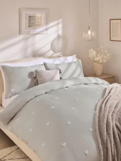 Beddengoedsets En Dekbedovertrekken*Next 100% Cotton Heart Tuft & Embroidery Duvet Cover Set