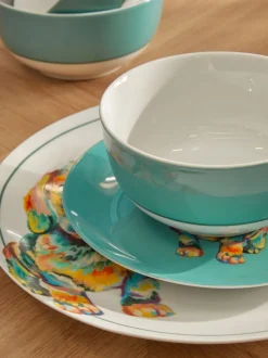 Tafelgerei|Eetservies En Pastaschalen|Next 12 -delige dinerset met teckelmotief