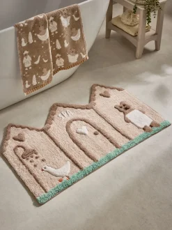 Handdoeken En Badmatten*Next 100% katoenen Bertie Bear Woodland Spa badmat Natuurlijk