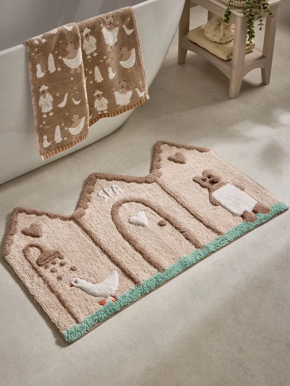 Handdoeken En Badmatten*Next 100% katoenen Bertie Bear Woodland Spa badmat Natuurlijk