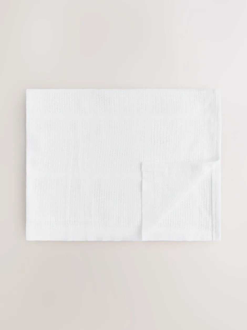 Kussentjes En Plaids|Kussentjes En Plaids|Next 2 Pack 100% Cotton Baby Cellular Blanket Wit