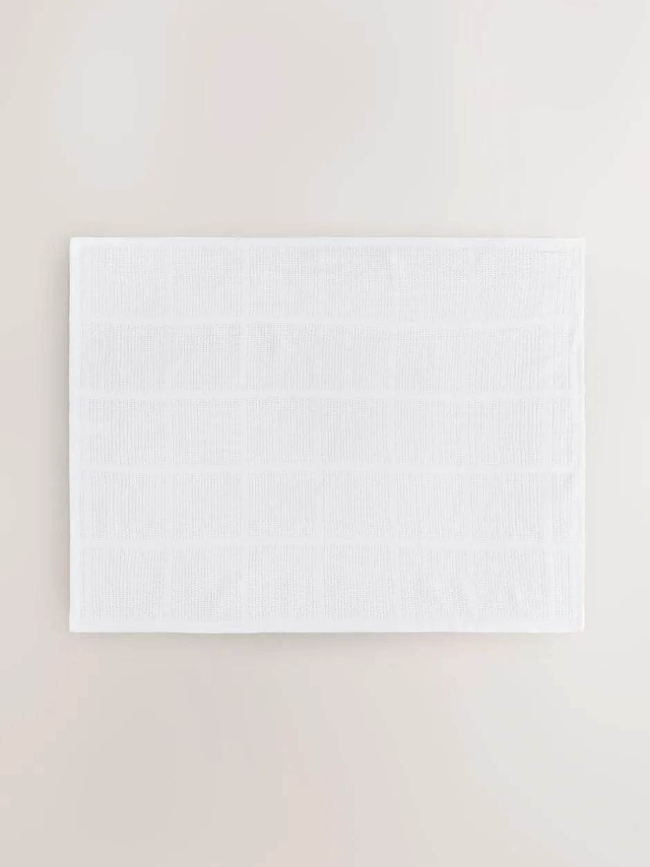 Kussentjes En Plaids|Kussentjes En Plaids|Next 2 Pack 100% Cotton Baby Cellular Blanket Wit