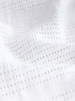Kussentjes En Plaids|Kussentjes En Plaids|Next 2 Pack 100% Cotton Baby Cellular Blanket Wit