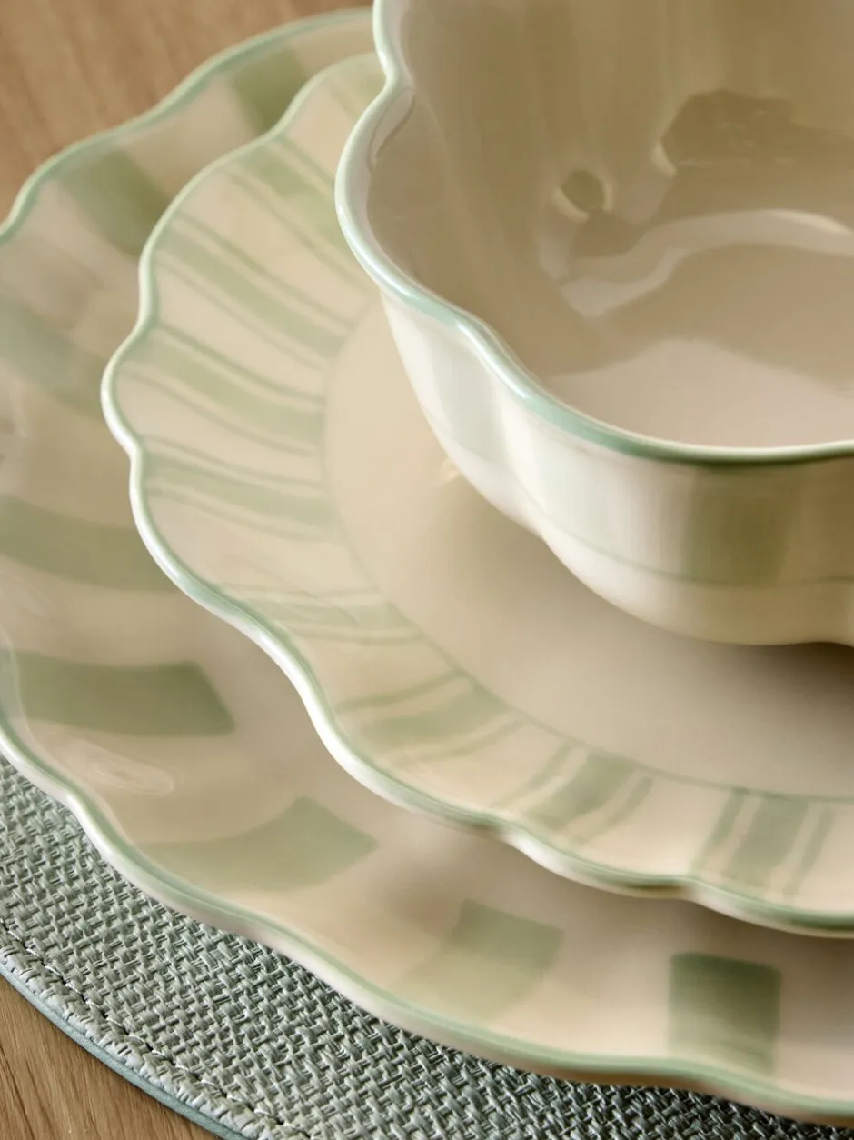 Eetservies En Pastaschalen*Next 12 Piece Handpainted Stripe Dinner Set