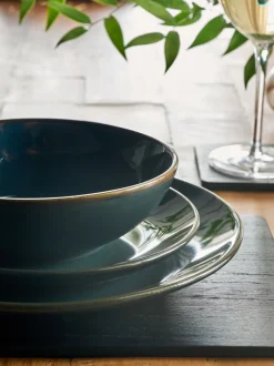 Eetservies En Pastaschalen*Next 12 stuks reactief geglazuurde Hampton dinerset Blauwgroen