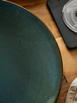 Eetservies En Pastaschalen*Next 12 stuks reactief geglazuurde Hampton dinerset Blauwgroen