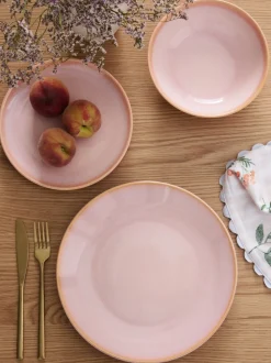 Tafelgerei|Eetservies En Pastaschalen|Next 12 stuks reactief geglazuurde Hampton dinerset Roze