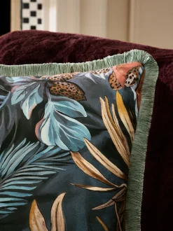 Kussentjes En Plaids|Kussentjes En Plaids*Next 50 X 50cm Tropical Leaf Printed Velvet Cushion