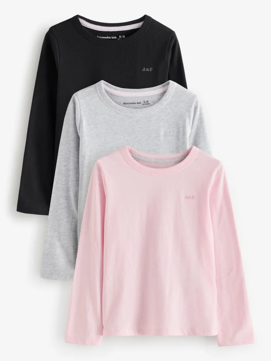 T-Shirts|Abercrombie & Fitch 3 Pack Long Sleeve T-Shirts