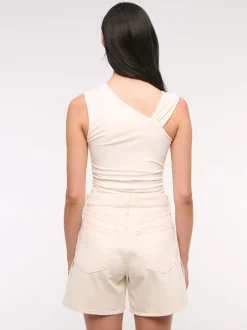 Shorts|Abercrombie & Fitch High Rise Loose Denim Shorts With Vent Hem