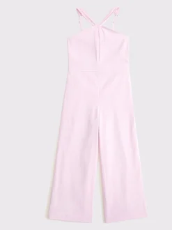 Jumpsuits En Playsuits|Abercrombie & Fitch Linen Blend Halter Jumpsuit