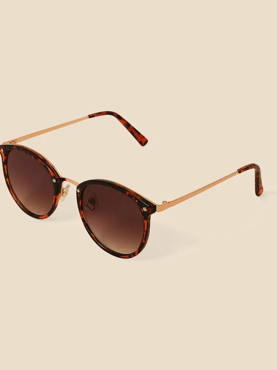 Zonnebril|Accessorize Preppy ronde zonnebril met metalen brug
