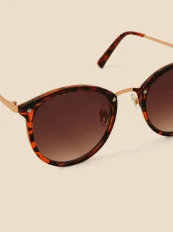 Zonnebril|Accessorize Preppy ronde zonnebril met metalen brug
