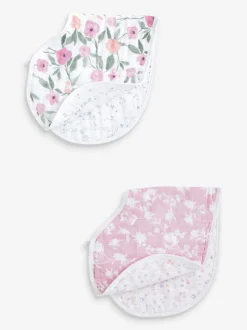 Slabbetjes*Aden + Anais 100% Cotton Muslin Ma Fleur Burpy Bibs 2 Pack