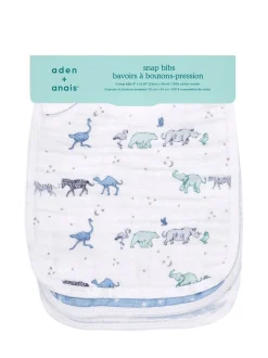 Slabbetjes*Aden + Anais Cotton Muslin Snap Bibs 3 Pack