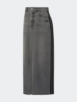 Rokken*adidas originals Adidas Original Adicolour 3-strepen denim midi pencilrok van 100% katoen