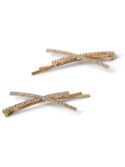Haaraccessoires|Aela Gold Tone Sparkle Hair Slides