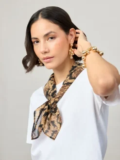 Haaraccessoires*Aela Leopard Print Brown Scarf