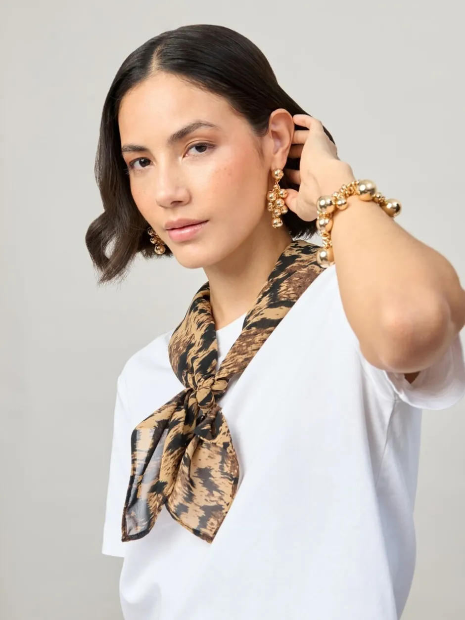 Haaraccessoires*Aela Leopard Print Brown Scarf