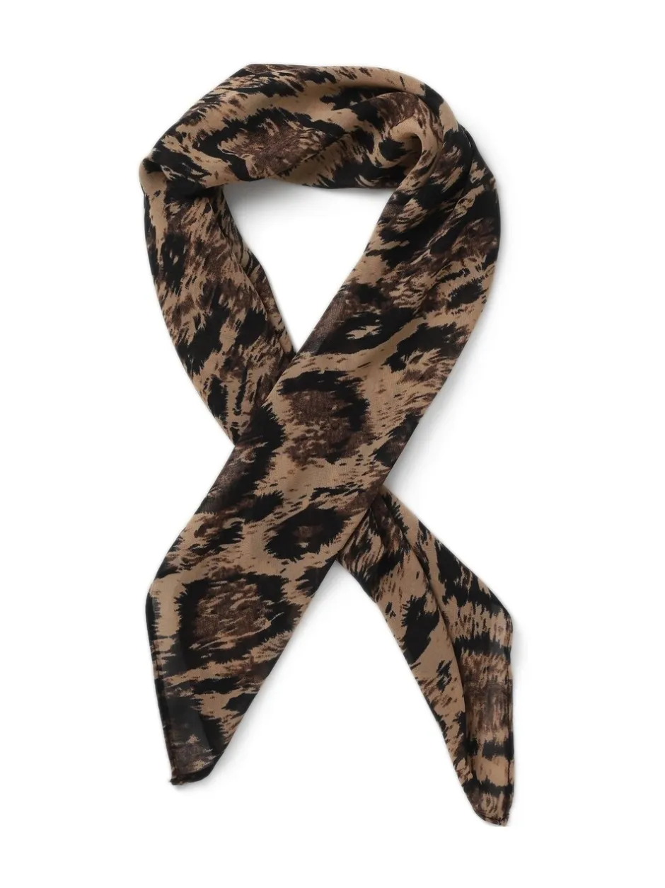 Haaraccessoires*Aela Leopard Print Brown Scarf