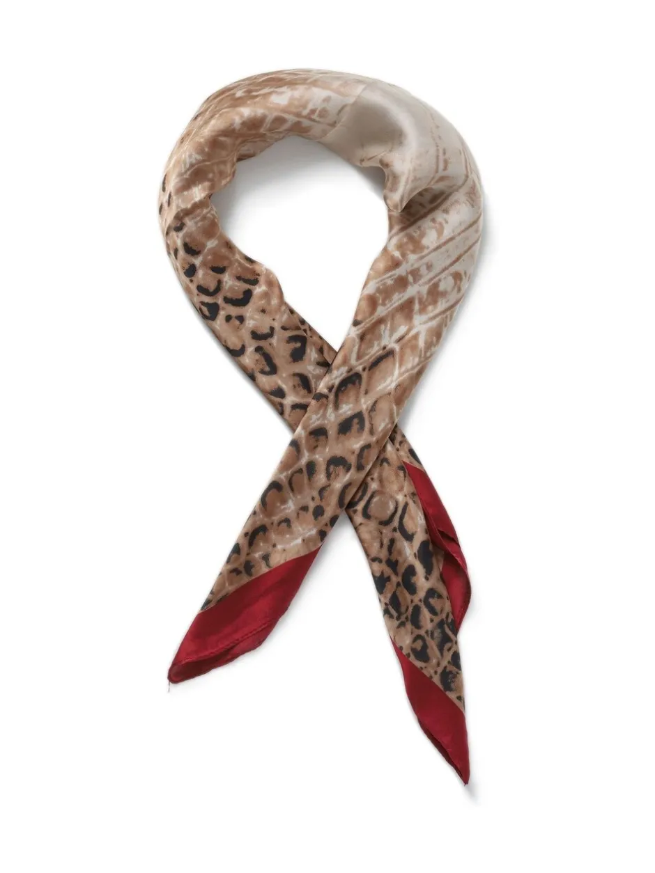 Haaraccessoires|Aela Snake Print Brown Scarf