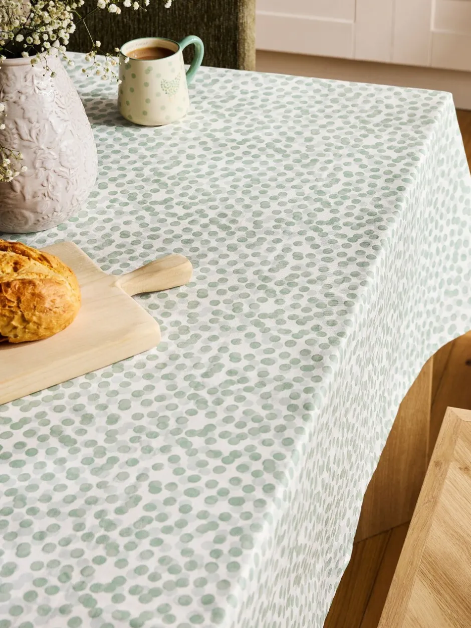 Tafellinnen En Placemats |Next Afneembaar tafellaken met stippen Grijs-groen