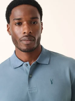 Poloshirts*Next Airforce blauw - Normale Pasvorm - Piqué poloshirt met korte mouwen