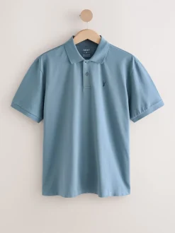 Poloshirts*Next Airforce blauw - Normale Pasvorm - Piqué poloshirt met korte mouwen