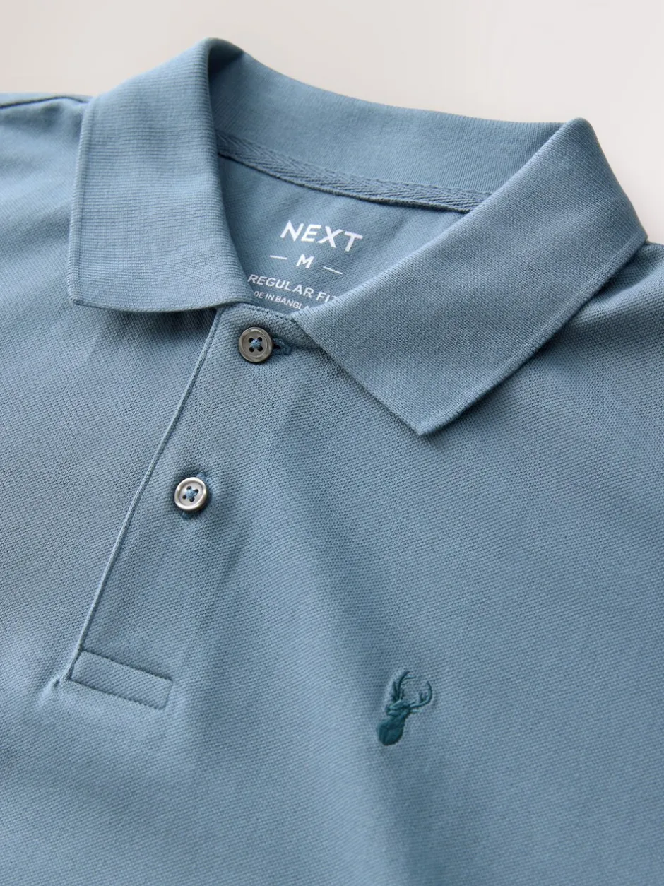 Poloshirts*Next Airforce blauw - Normale Pasvorm - Piqué poloshirt met korte mouwen