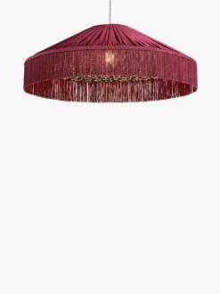 Lampenkappen|Verlichting|Next Allegra Velvet Fringed Easy Fit Ceiling Light Shade Rood