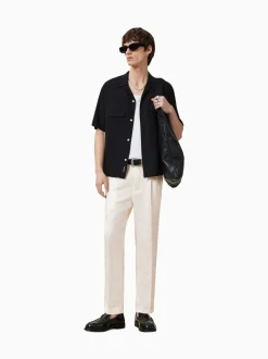 Formele Broek|All Saints AllSaints Slim Cross Tallis Linen Blend Trousers