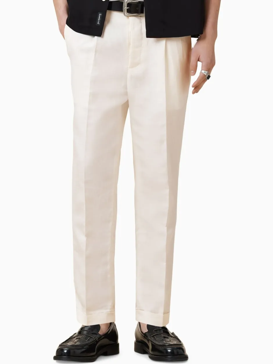 Formele Broek|All Saints AllSaints Slim Cross Tallis Linen Blend Trousers