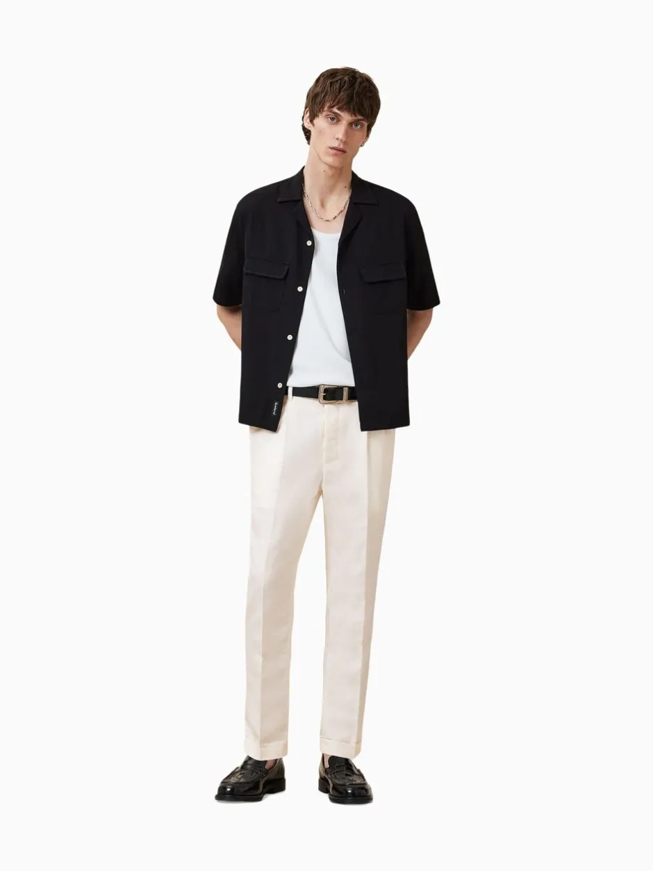 Formele Broek|All Saints AllSaints Slim Cross Tallis Linen Blend Trousers