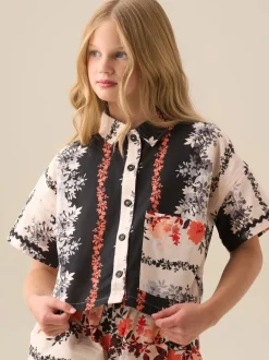 Overhemden En Blouses*Angel & Rocket Brooke Print Linen Shirt