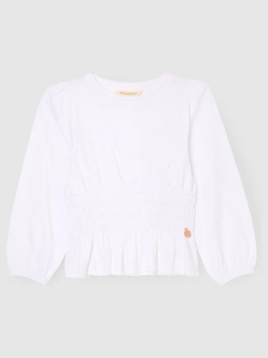 Overhemden En Blouses|Angel & Rocket Cassie Shirred Detail Long Sleeve Blouse