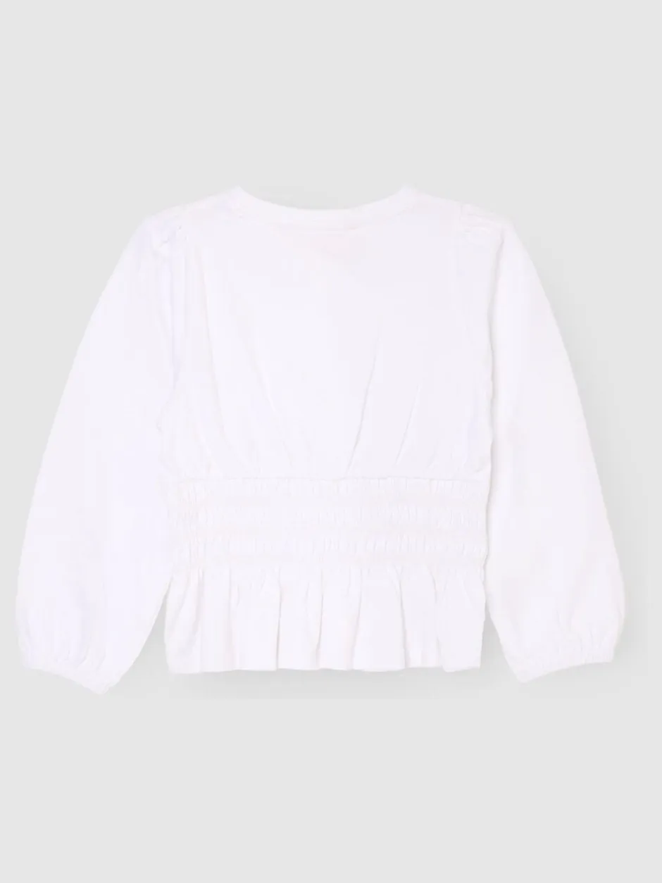 Overhemden En Blouses|Angel & Rocket Cassie Shirred Detail Long Sleeve Blouse