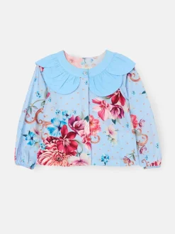 Overhemden En Blouses*Angel & Rocket Darcy Blue Print Petal Collar Top