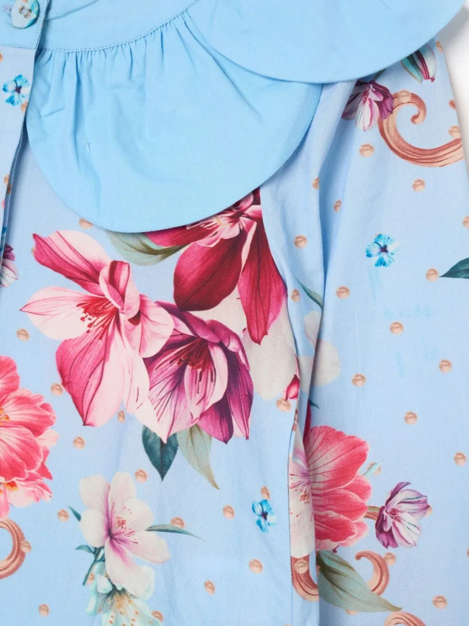 Overhemden En Blouses*Angel & Rocket Darcy Blue Print Petal Collar Top
