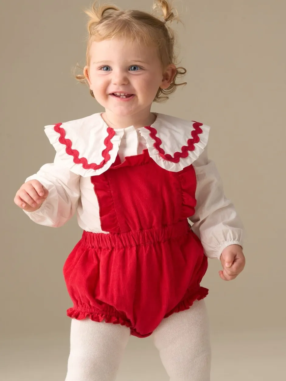 Rompertjes En Tuinbroeken|Angel & Rocket Dolly Red Romper And White Rompersuit