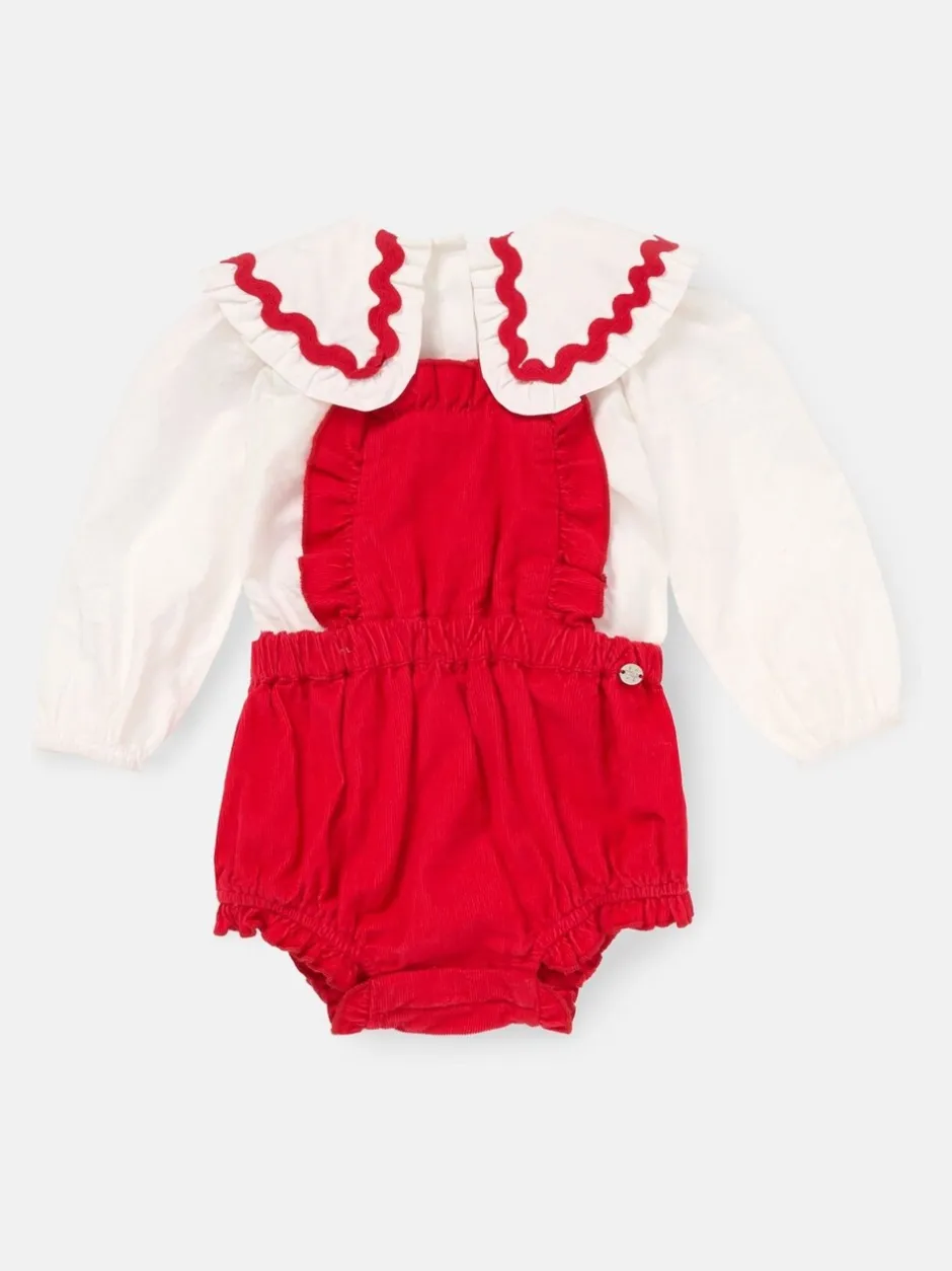 Rompertjes En Tuinbroeken|Angel & Rocket Dolly Red Romper And White Rompersuit