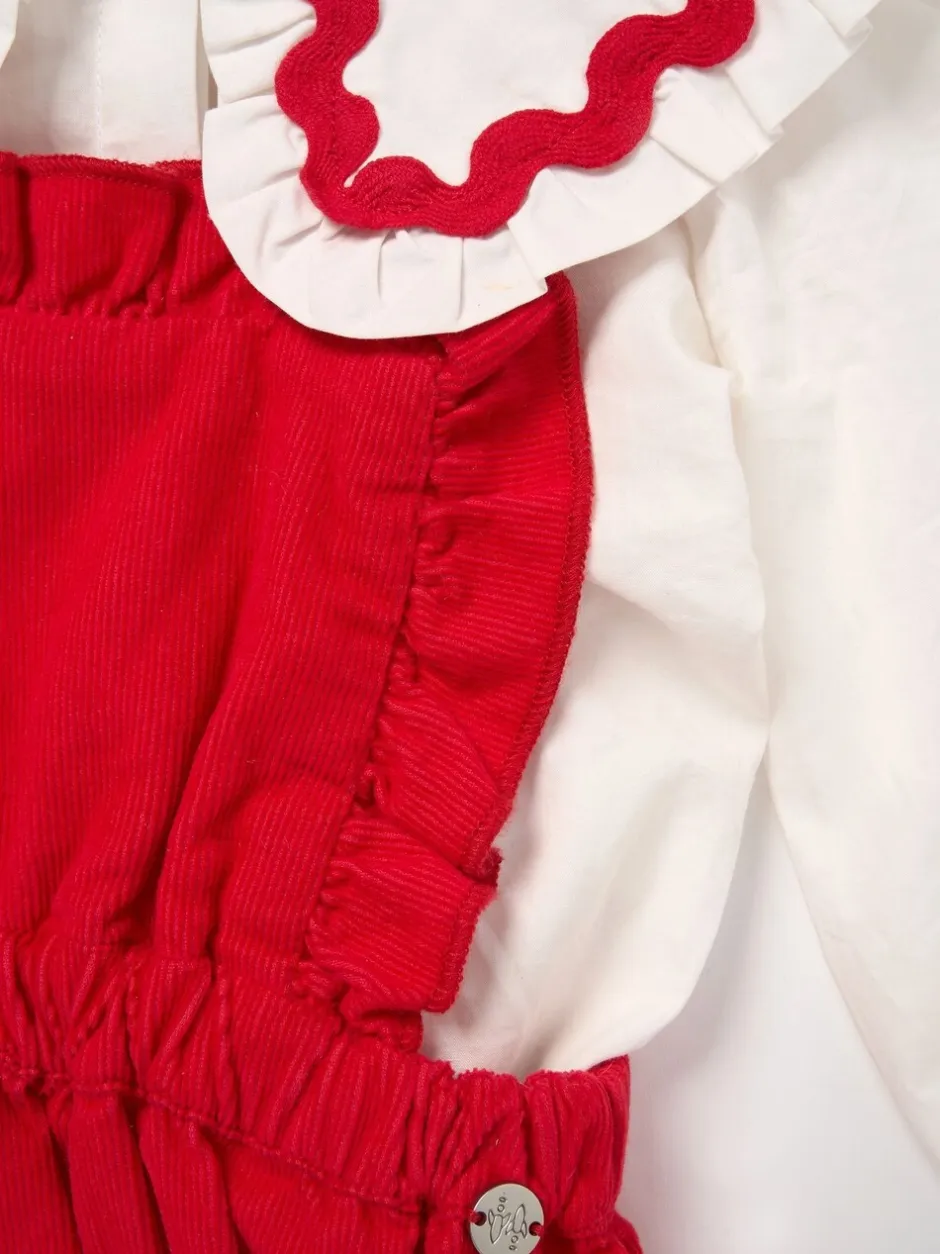 Rompertjes En Tuinbroeken|Angel & Rocket Dolly Red Romper And White Rompersuit