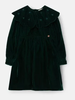 Gelegenheidskleding|Angel & Rocket Dotty Scalloped Embroidered Collar Velvet Dress