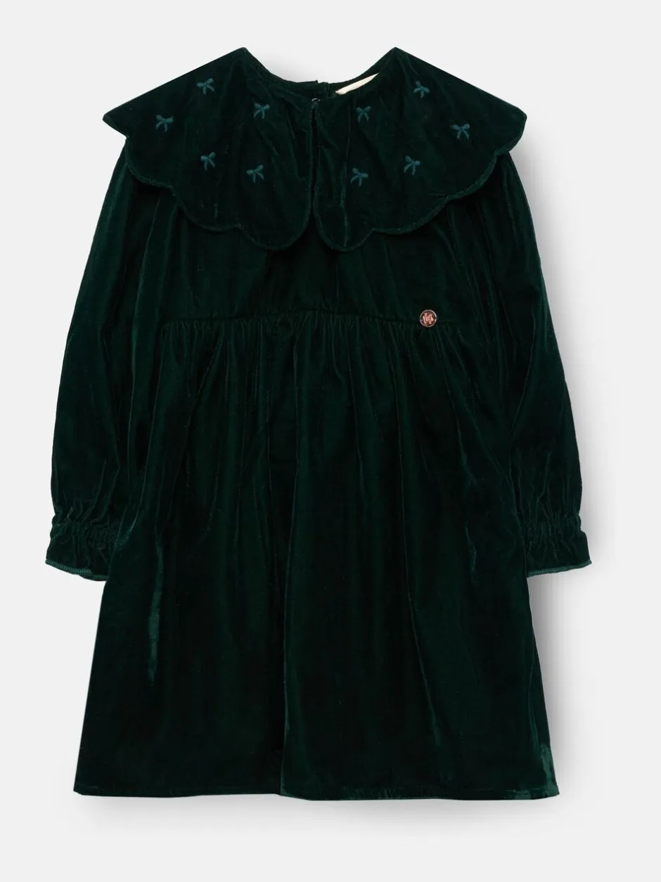Gelegenheidskleding|Angel & Rocket Dotty Scalloped Embroidered Collar Velvet Dress