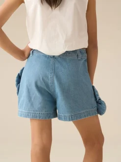 Shorts En Rokken|Angel & Rocket Eden 3D Flower Denim Shorts