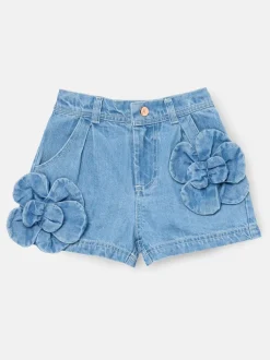 Shorts En Rokken|Angel & Rocket Eden 3D Flower Denim Shorts