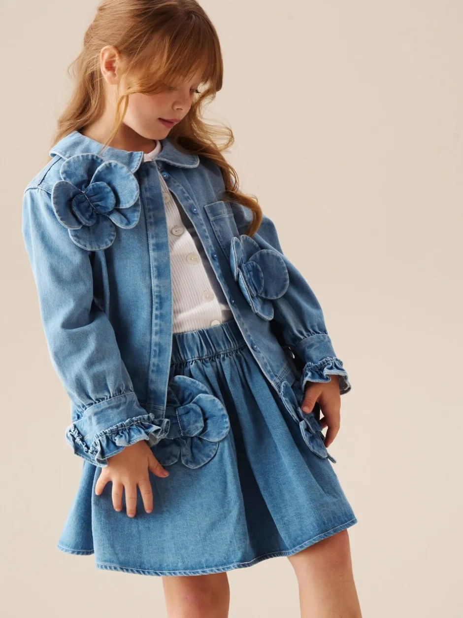 Overhemden En Blouses|Angel & Rocket Eden 3D Flower Denim Shirt
