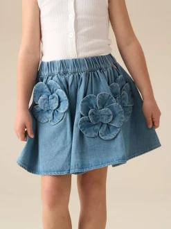 Shorts En Rokken|Angel & Rocket Eden 3D Flower Denim Skirt