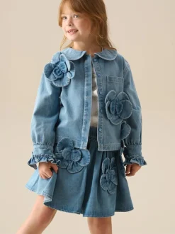 Shorts En Rokken|Angel & Rocket Eden 3D Flower Denim Skirt