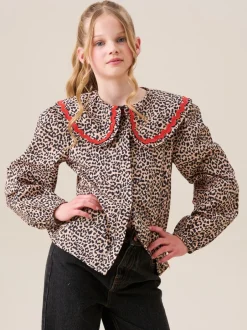 Overhemden En Blouses*Angel & Rocket Elle Leopard Print Frill Collar Blouse