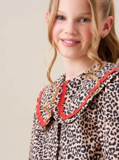 Overhemden En Blouses*Angel & Rocket Elle Leopard Print Frill Collar Blouse